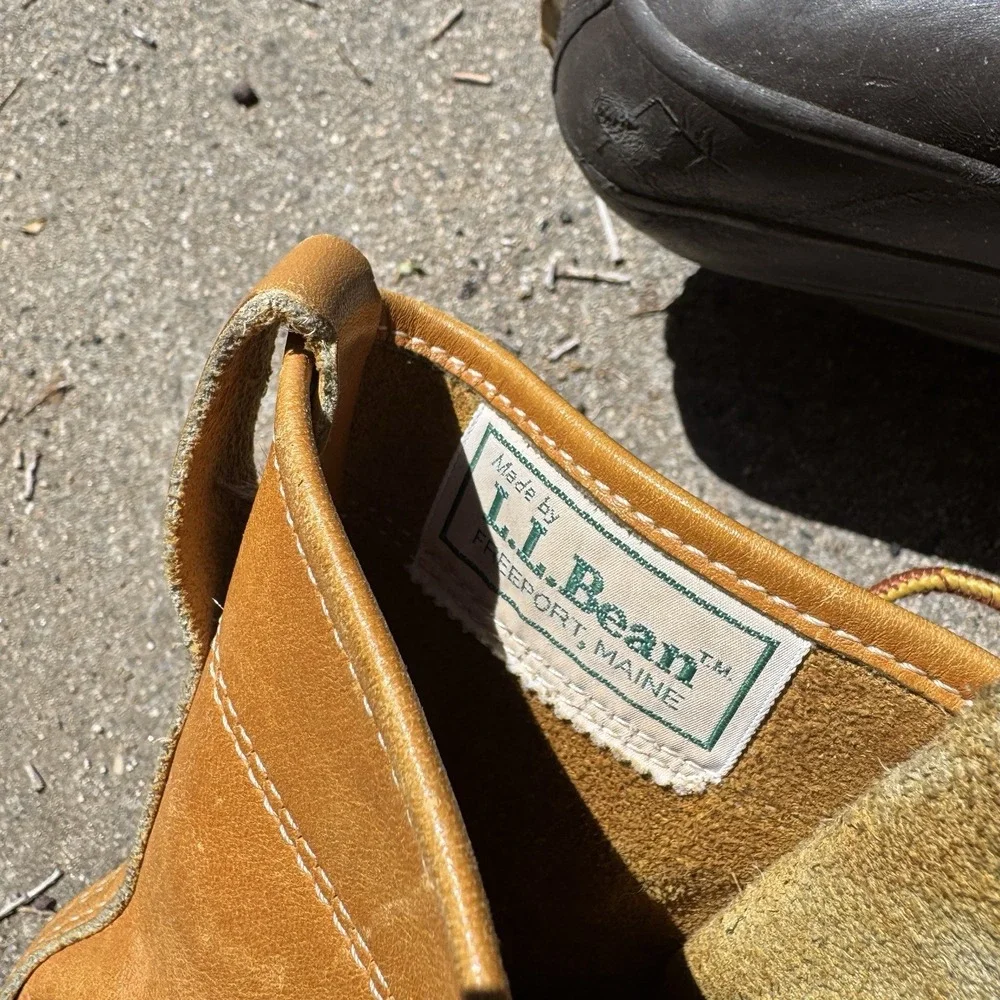 Vintage 80s LL Bean Maine Duck Boots Tan Size US 10 M Rain Hunting